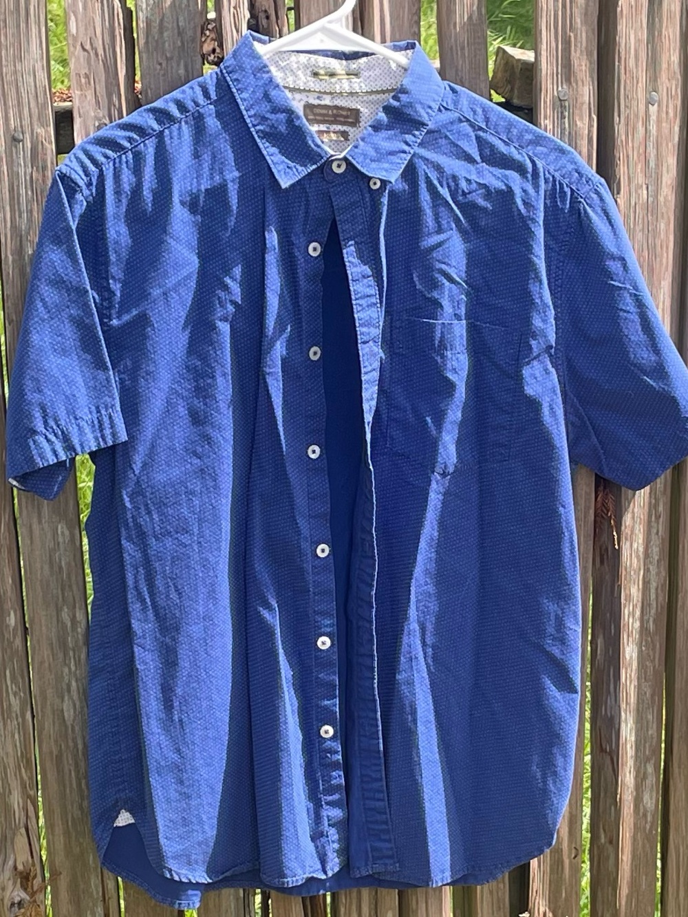Men's Short-Sleeve Button-Up Shirt - polka dot